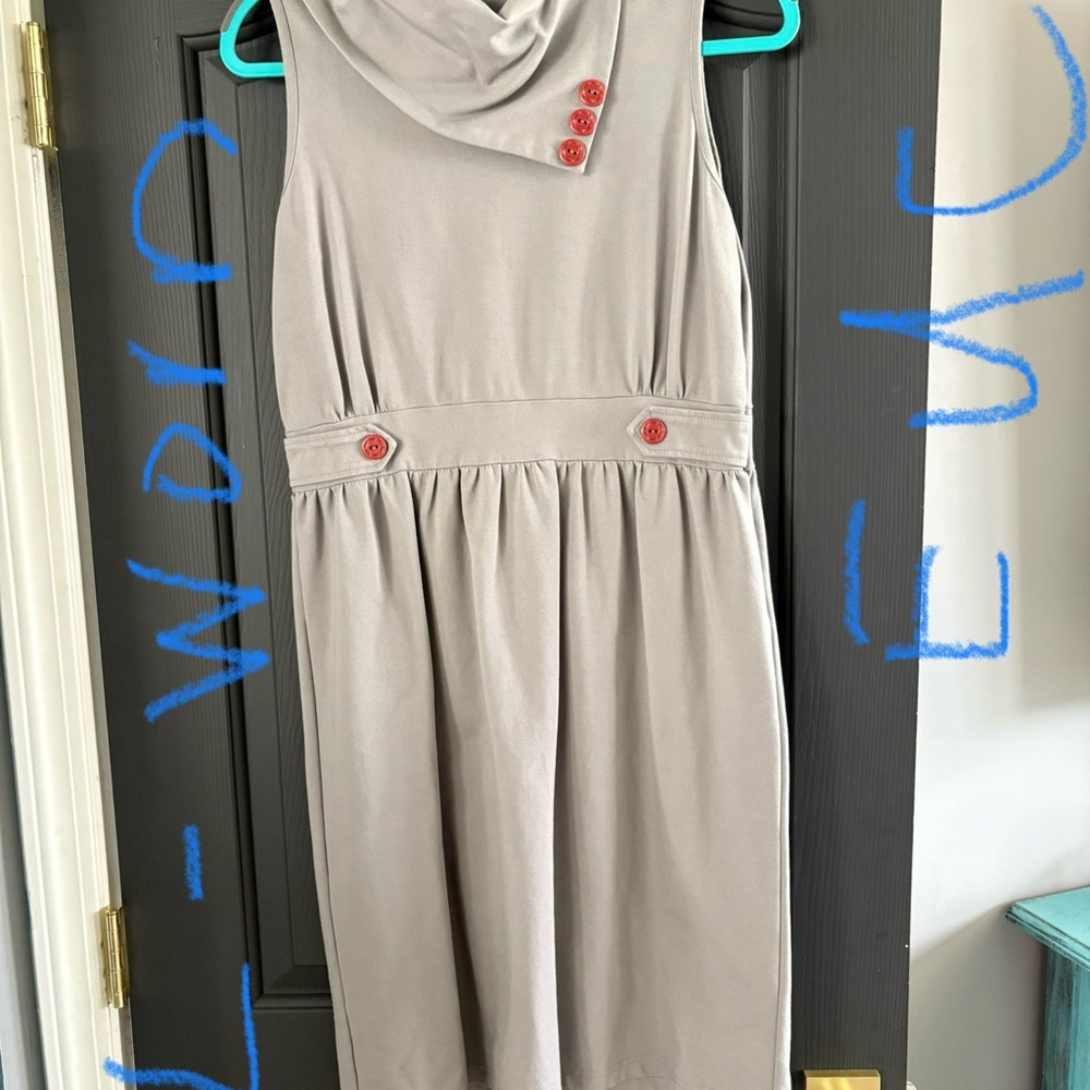 Matilda Jane Gray Sheath Midi Dress with Cowl Neck